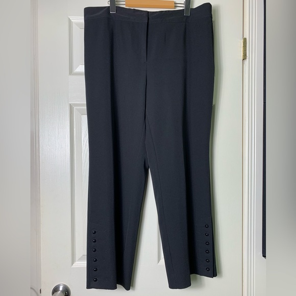 Joseph Ribkoff | Black Button Detail Dress Pants - 16 - Picture 1 of 5